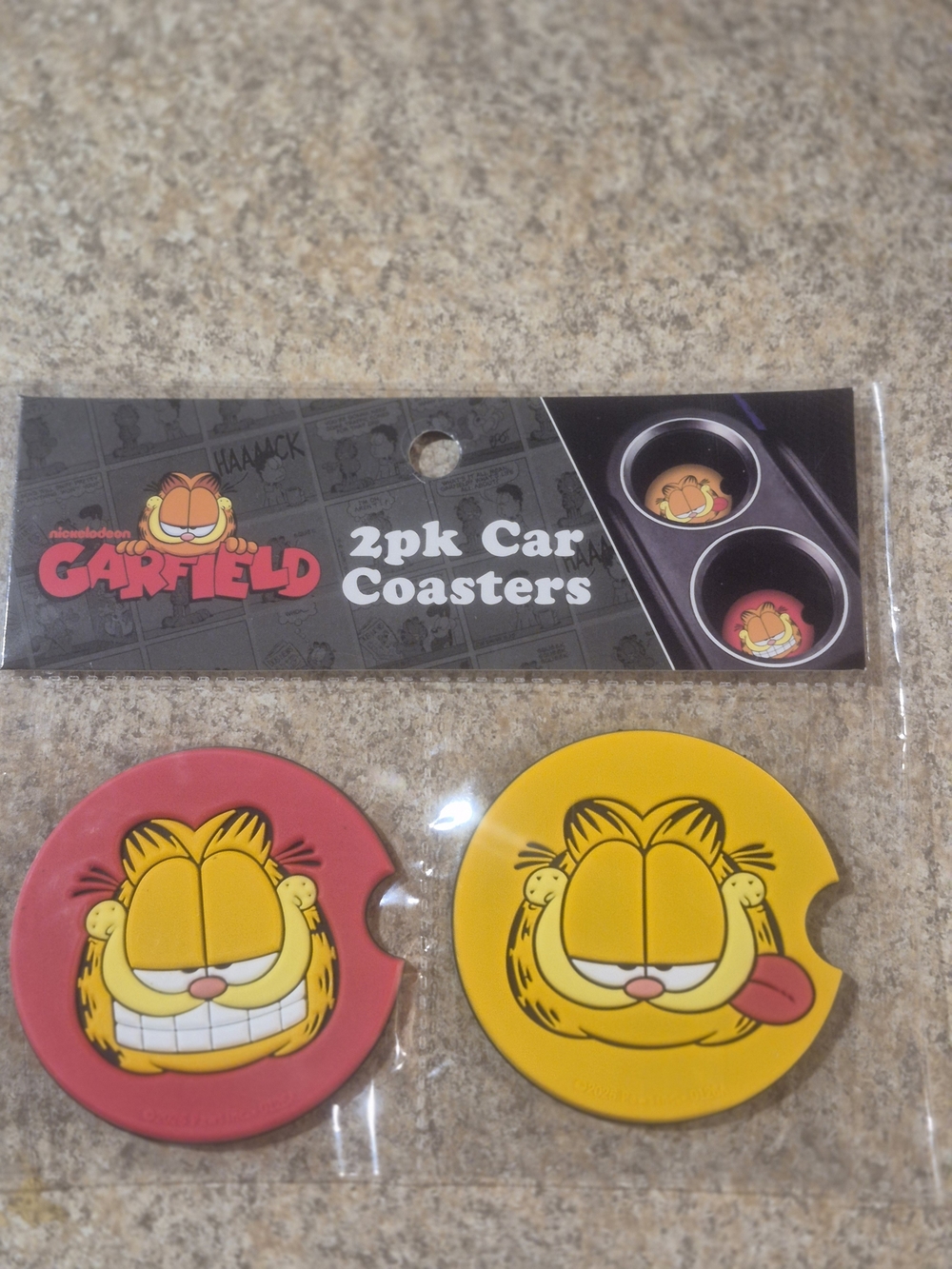 Garfield 2pk Car Coasters - New In Package